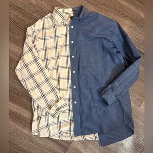 Unique Men's Style split Plaid Shirt
